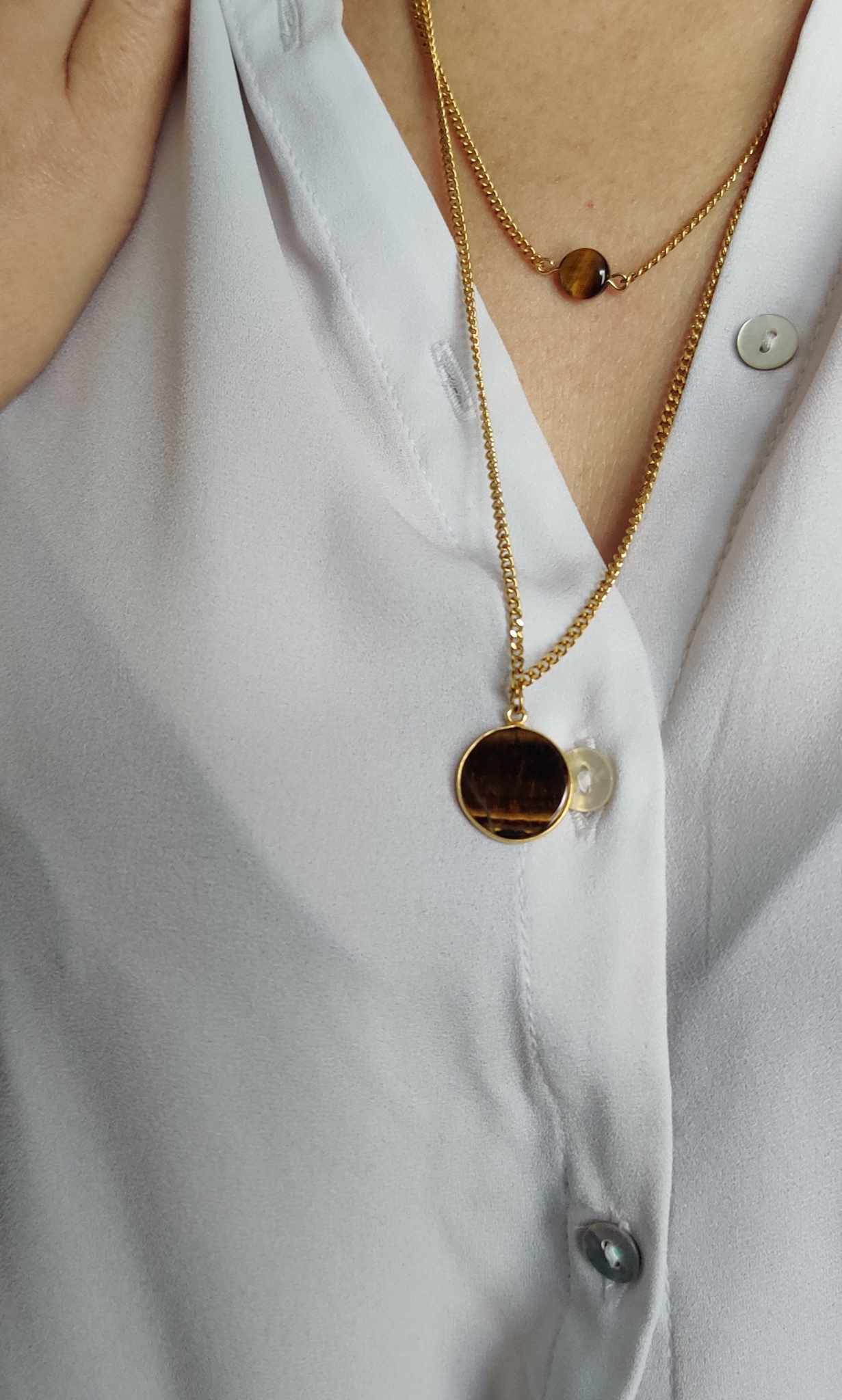 Collier double oeil de tigre