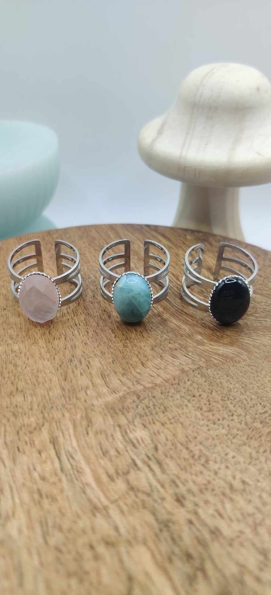 Bague double et pierre au choix