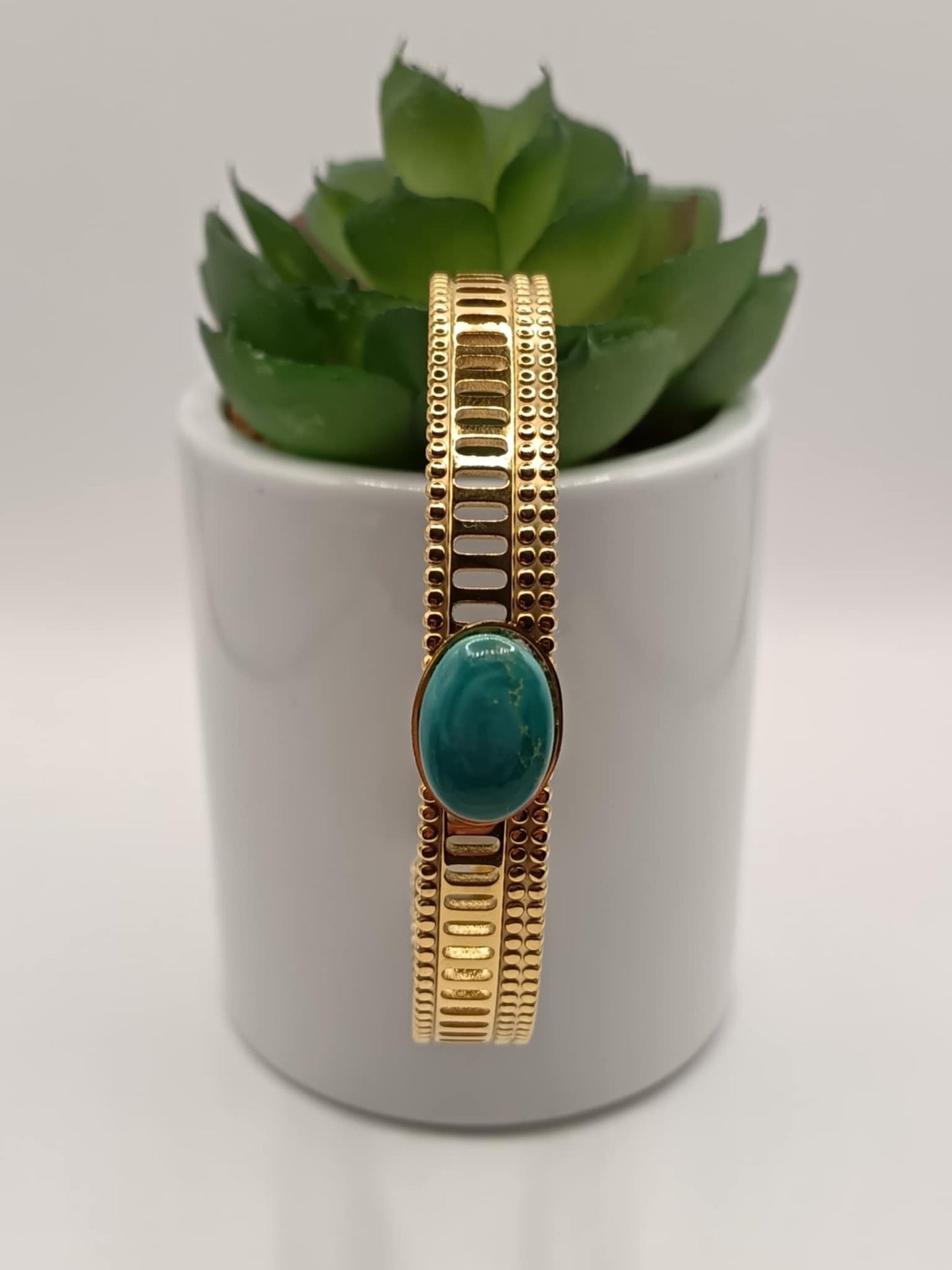 Bracelet dentelle & turquoise