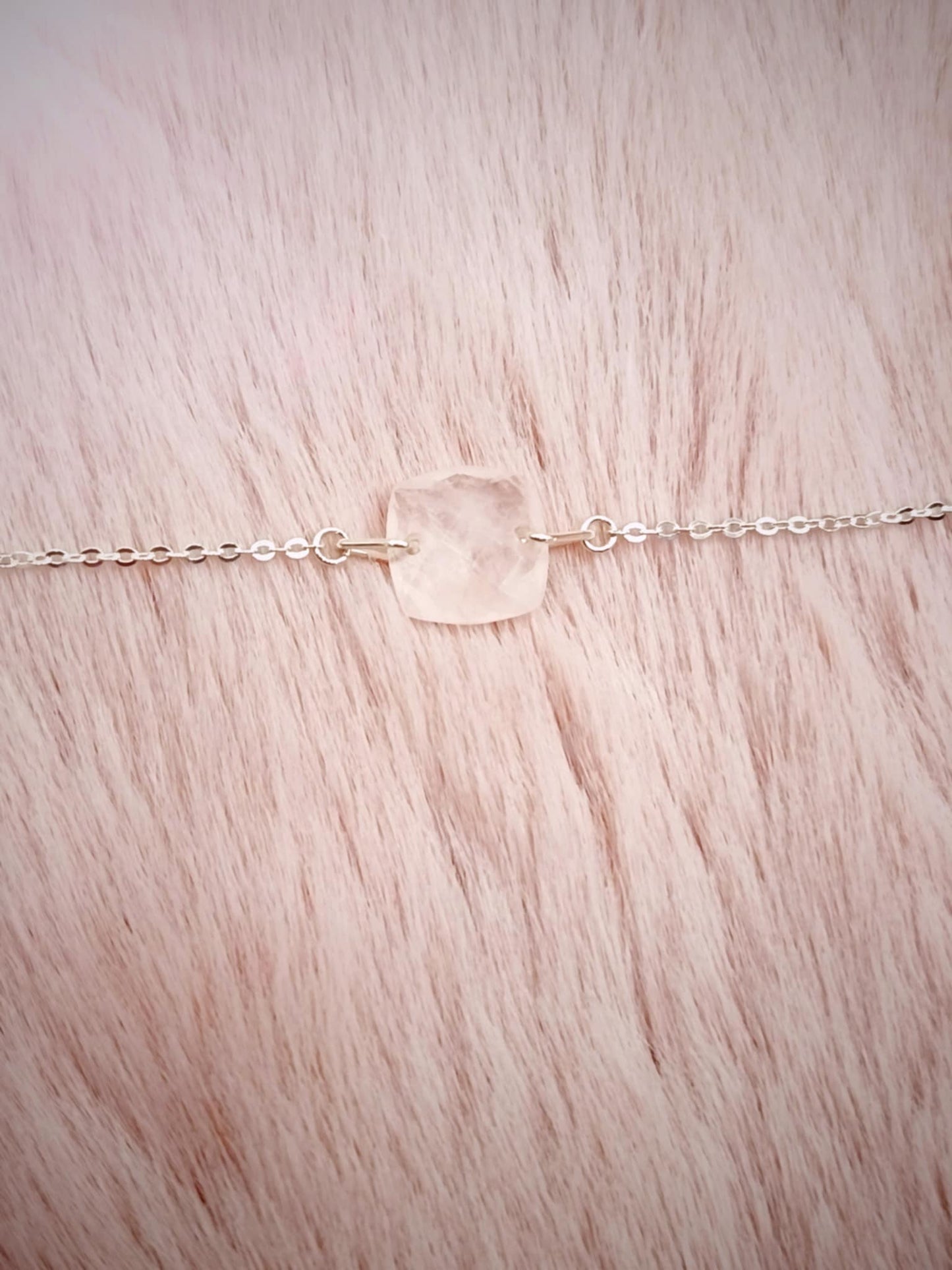 Collier argent 925 & Quartz rose