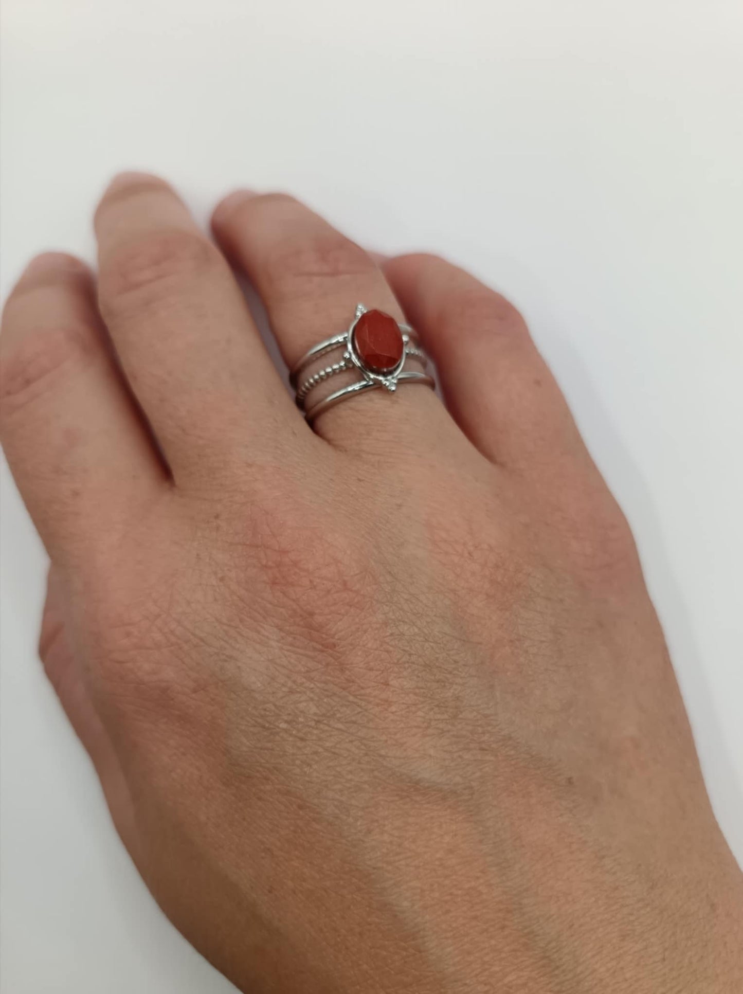 Bague argentée 3 branches & 11 pierres au choix