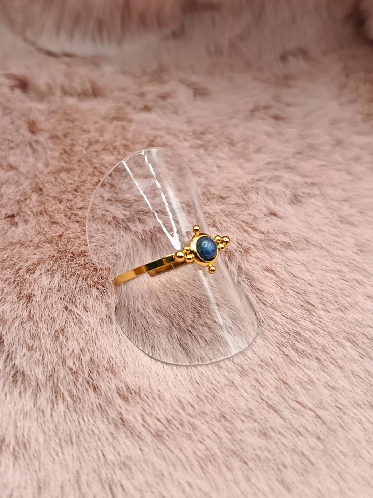Bague fine points dorés & Lapis lazuli