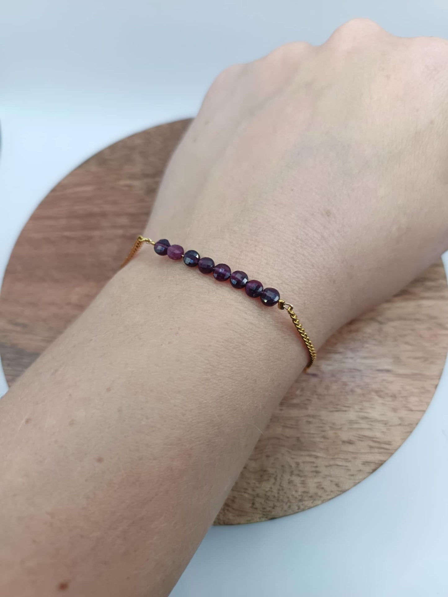 Bracelet fil d'or & perles au choix