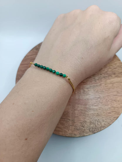 Bracelet fil d'or & perles au choix