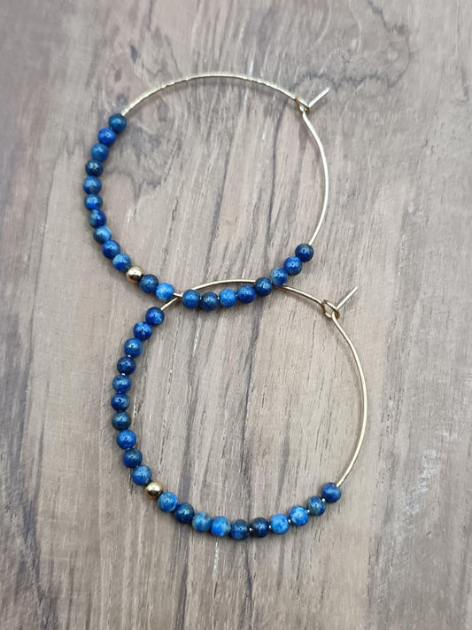 Créoles dorées & Lapis lazuli