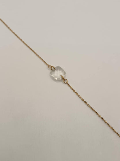 Bracelet chaine dorée & pierre au choix