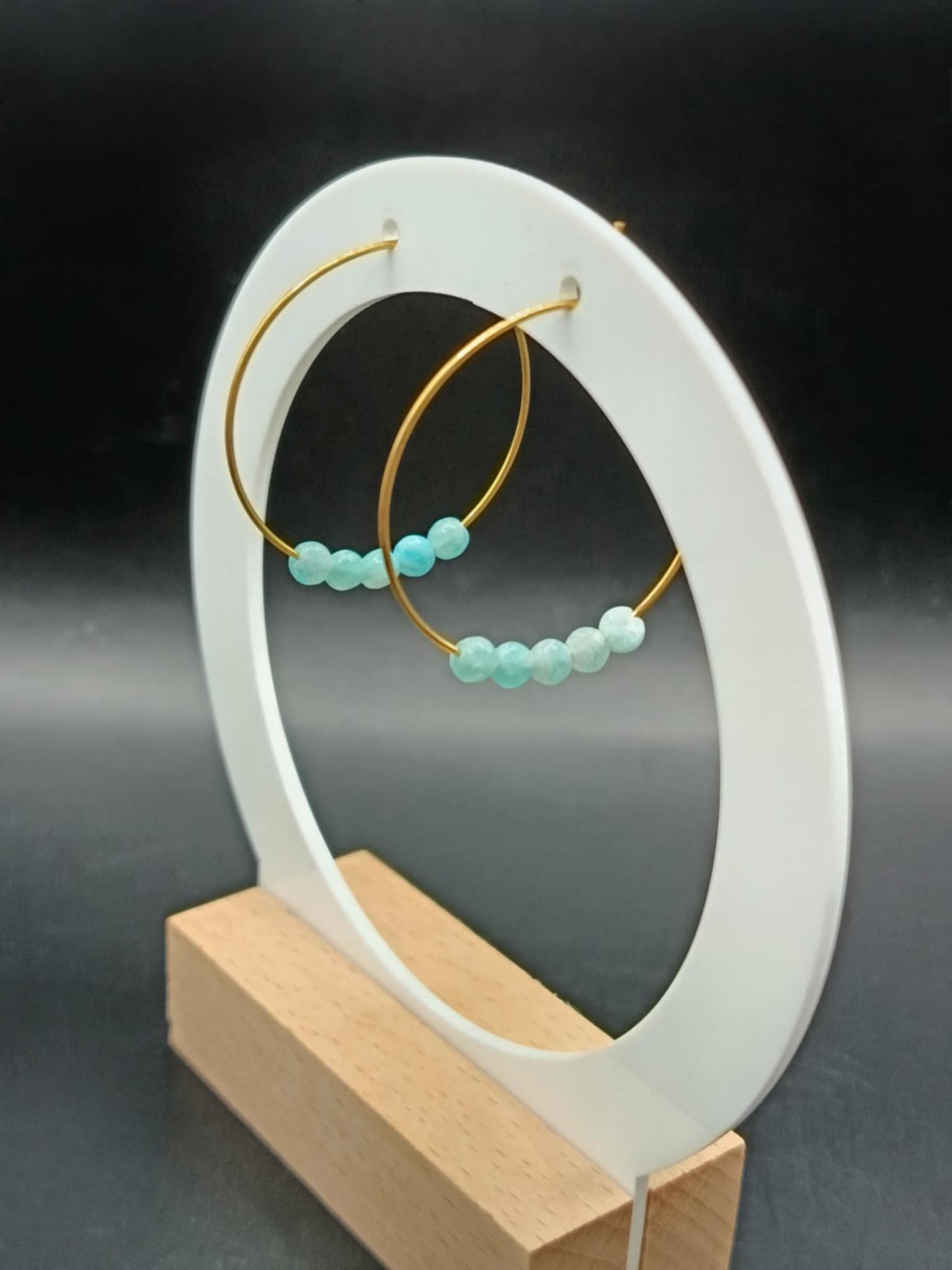 Créoles dorées & Pierres au choix