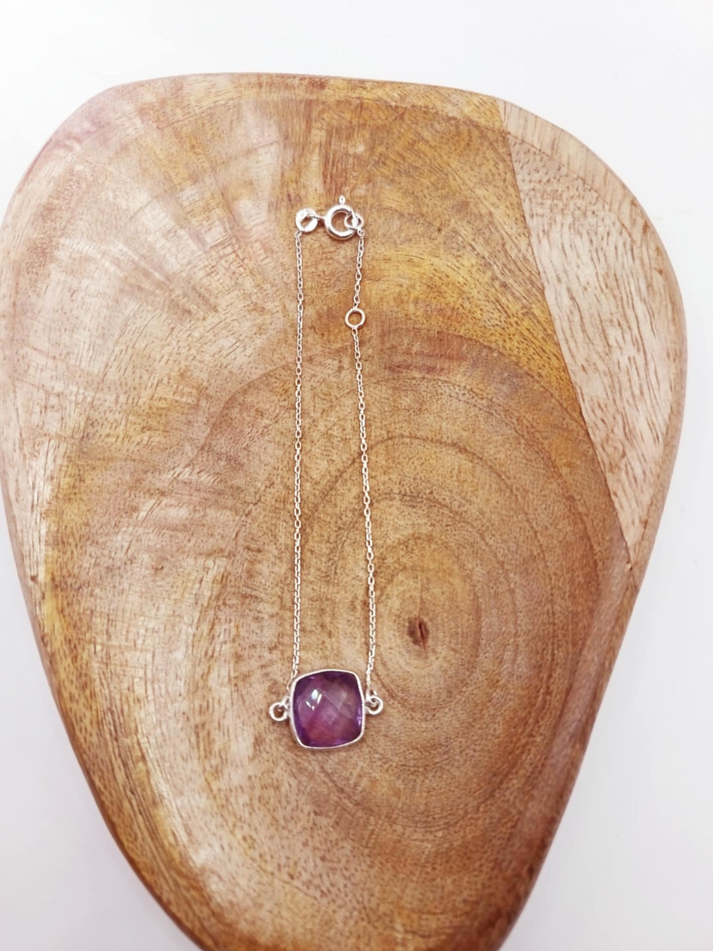 Bracelet maille argent pierre au choix