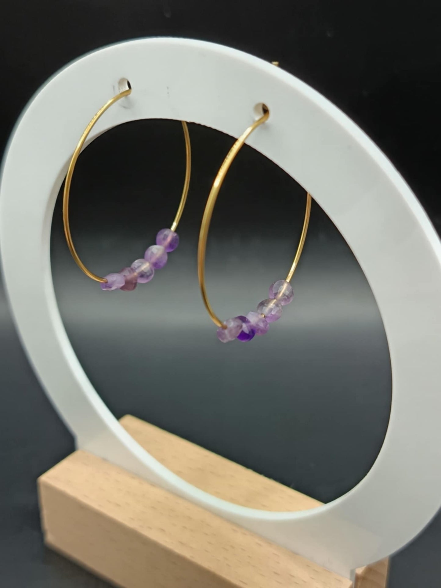 Créoles dorées & Pierres au choix