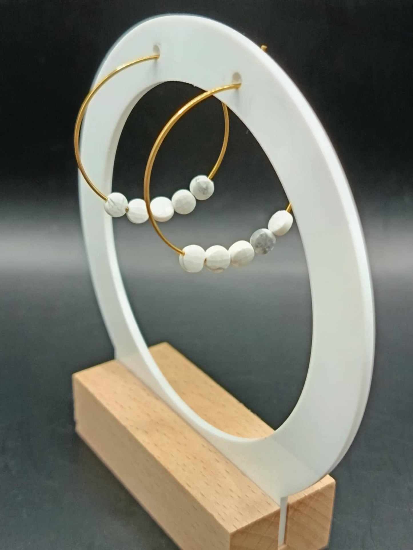 Créoles dorées & Pierres au choix