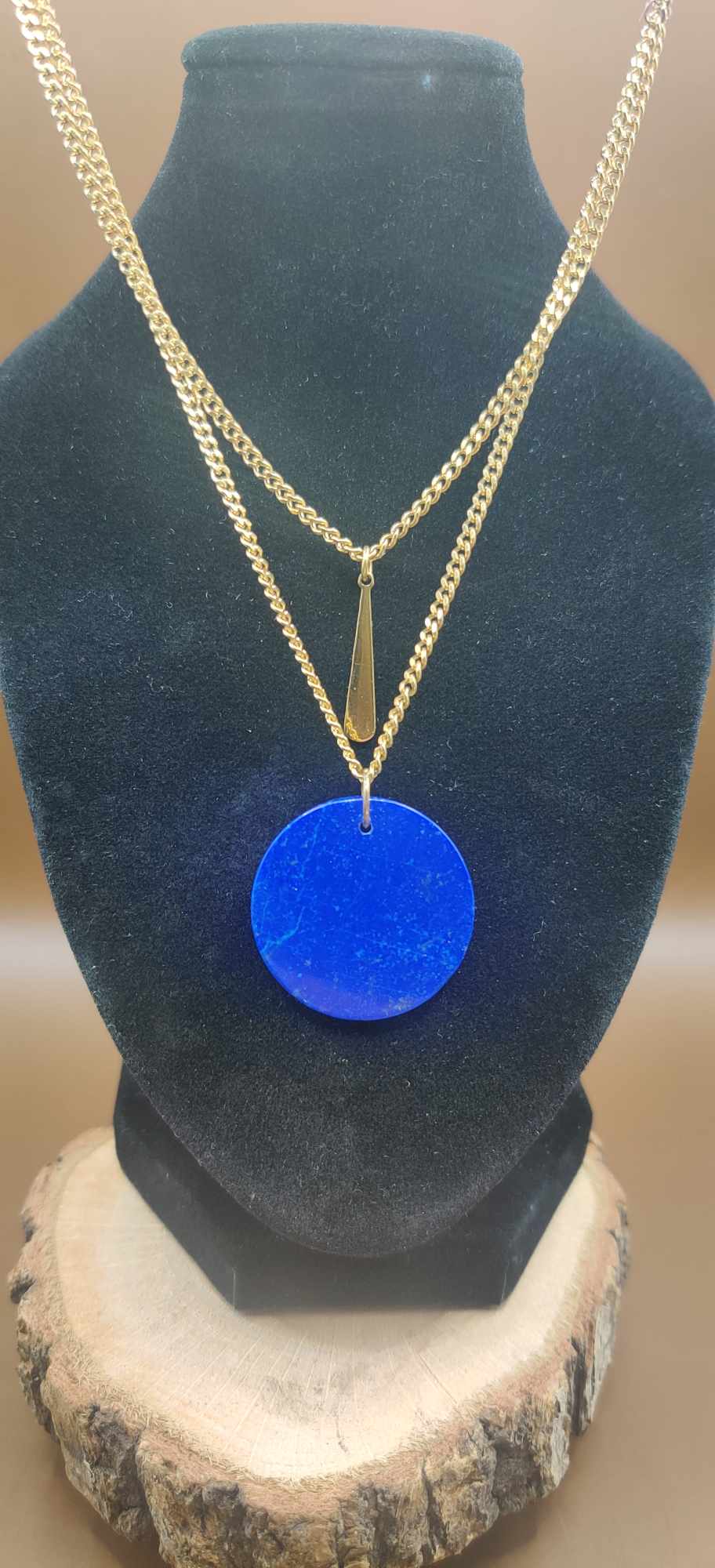 Collier double goutte/ Lapis lazuli