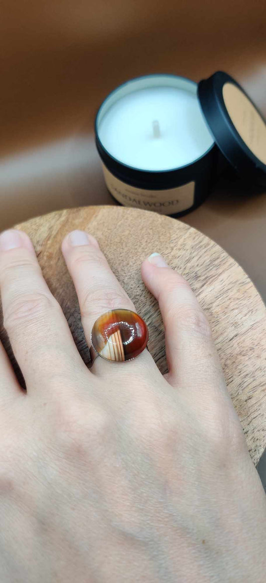 Bague Agate rouge