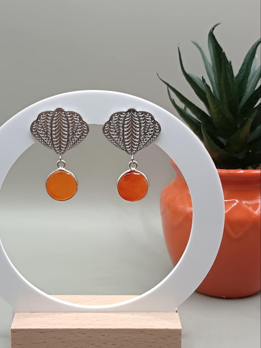 Clous d'oreilles papillons & cornaline