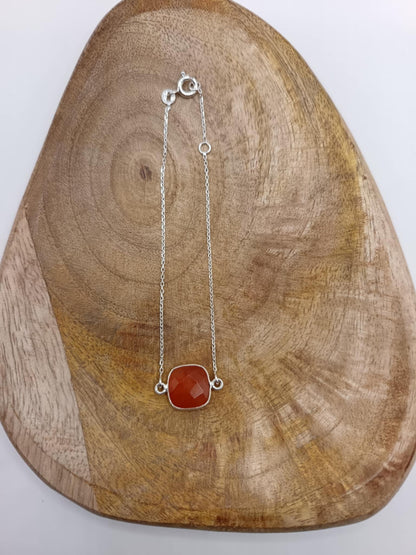 Bracelet maille argent pierre au choix