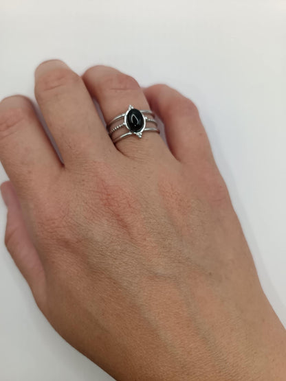 Bague argentée 3 branches & 11 pierres au choix