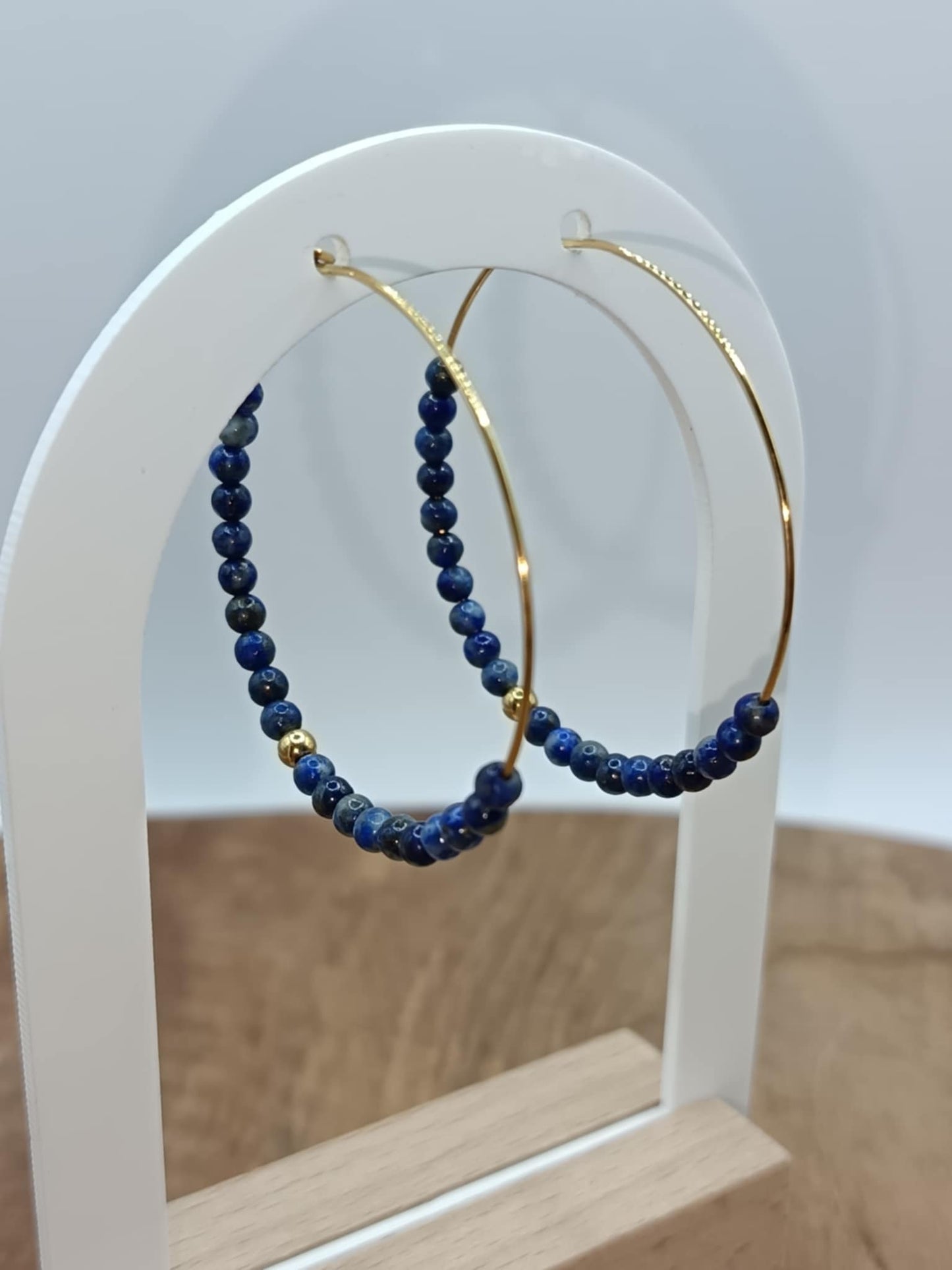 Créoles dorées & Lapis lazuli