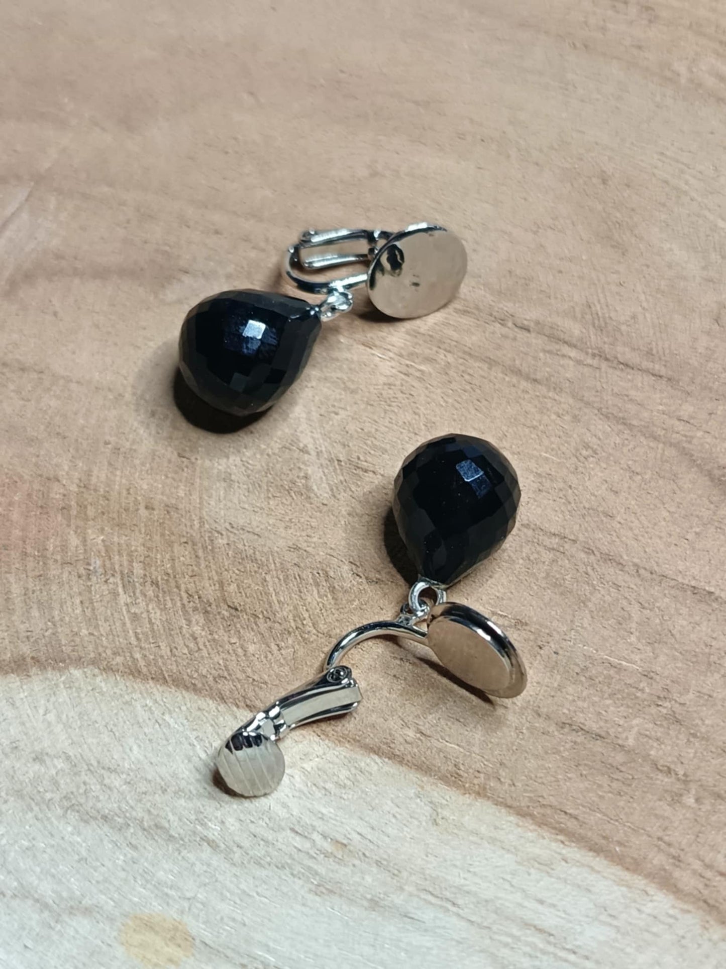 Clips d'oreilles argentés & pierres au choix