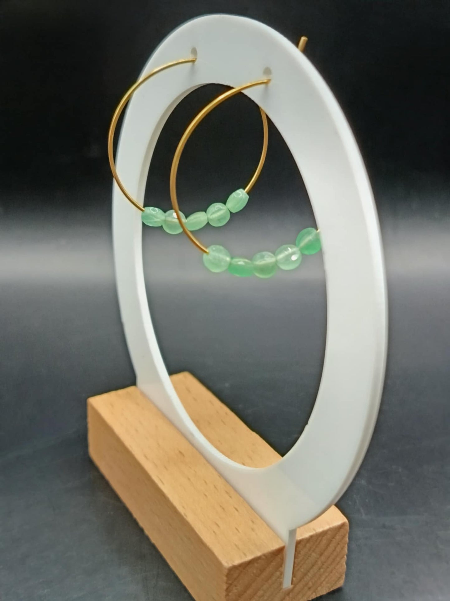 Créoles dorées & Pierres au choix