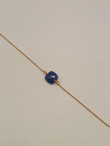 Bracelet chaine dorée & pierre au choix