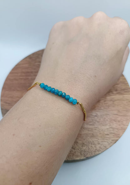 Bracelet fil d'or & perles au choix