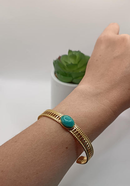Bracelet dentelle & turquoise
