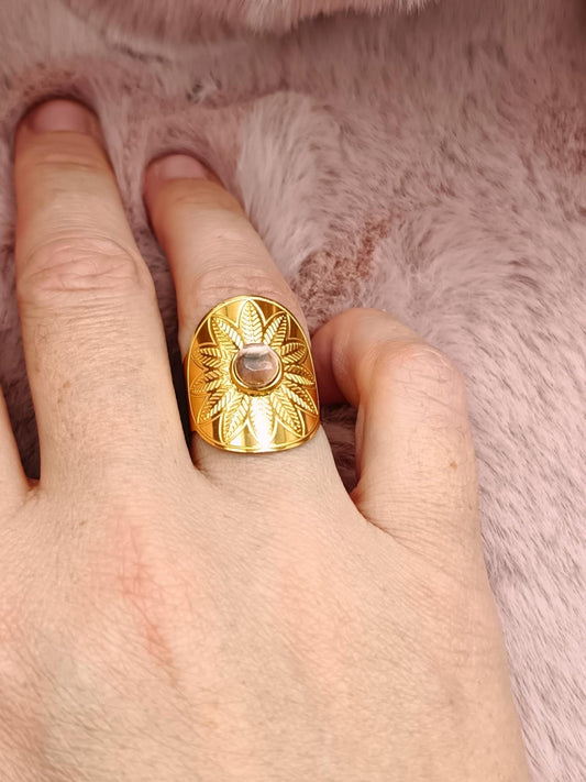 Bague soleil XL & Rhodochrosite