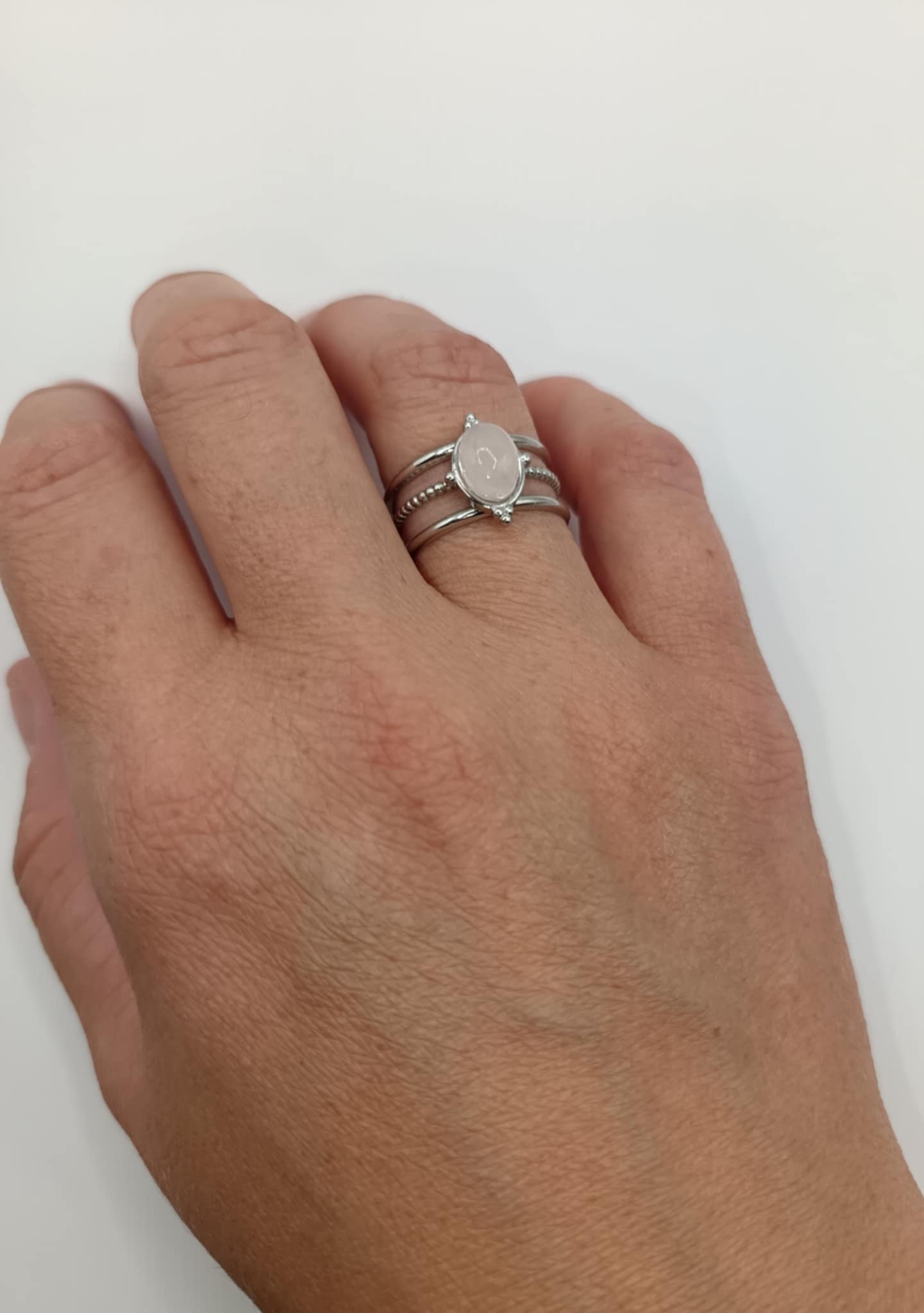 Bague argentée 3 branches & 11 pierres au choix