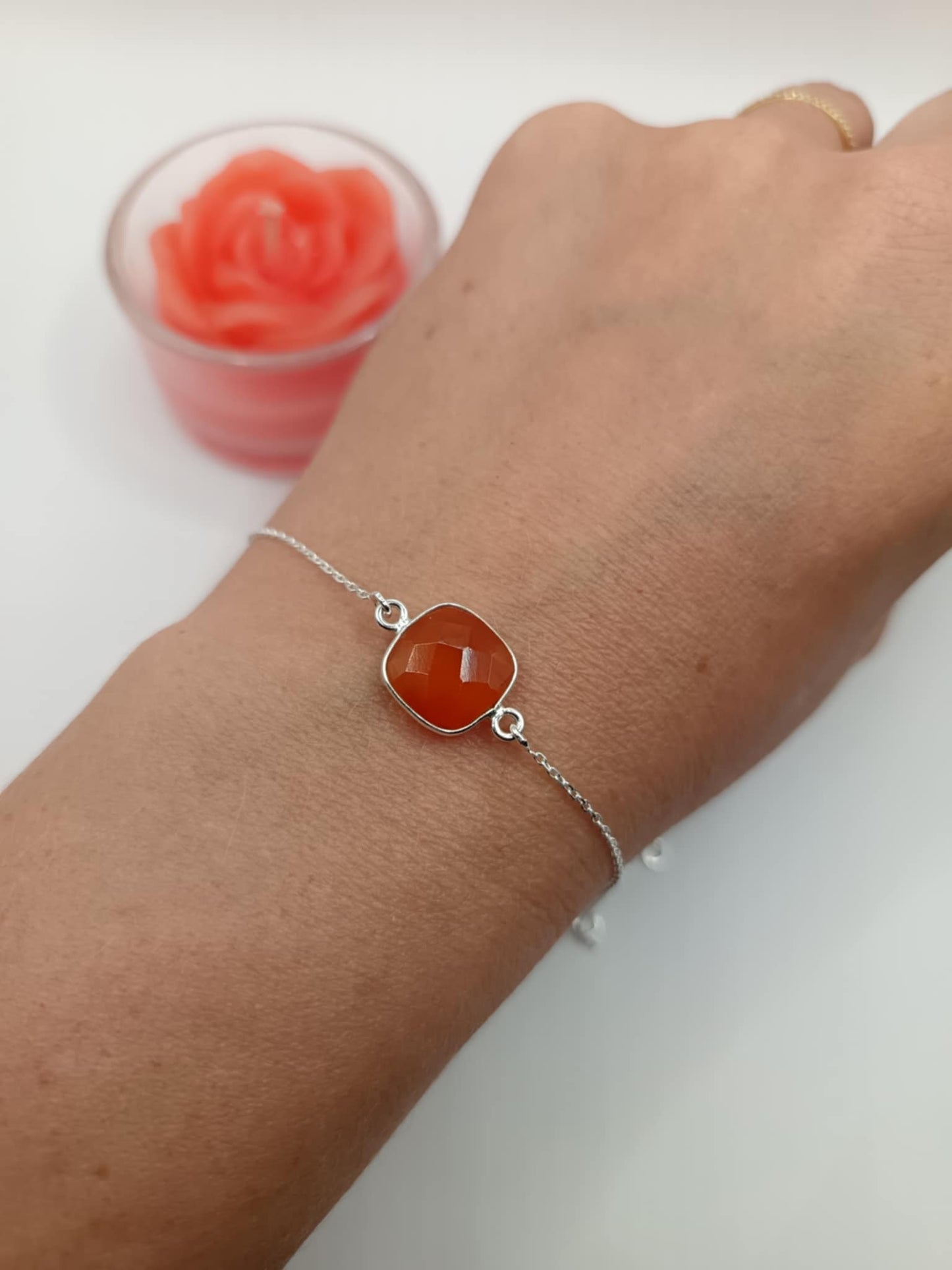 Bracelet maille argent pierre au choix