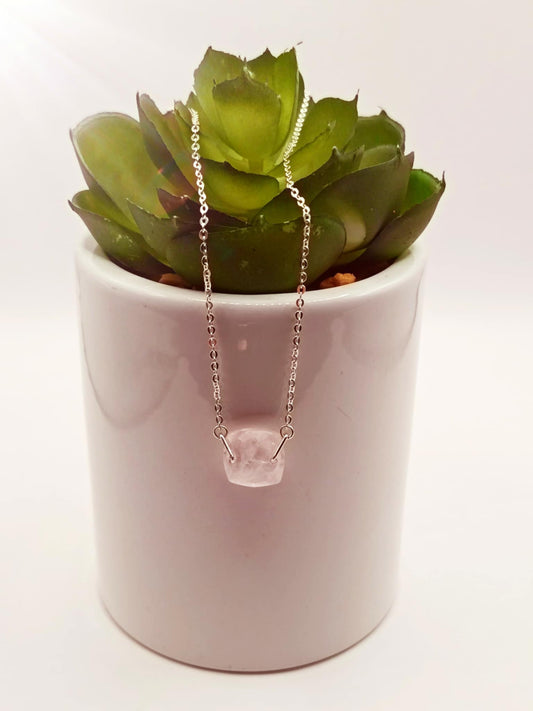 Collier argent 925 & Quartz rose