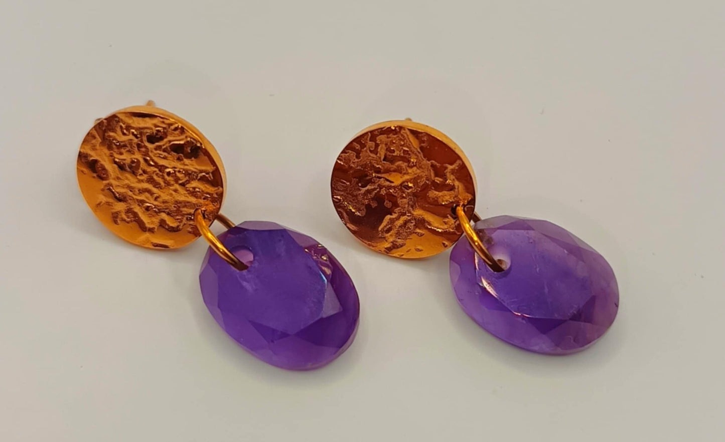 Clous d'oreilles dorés & Améthyste