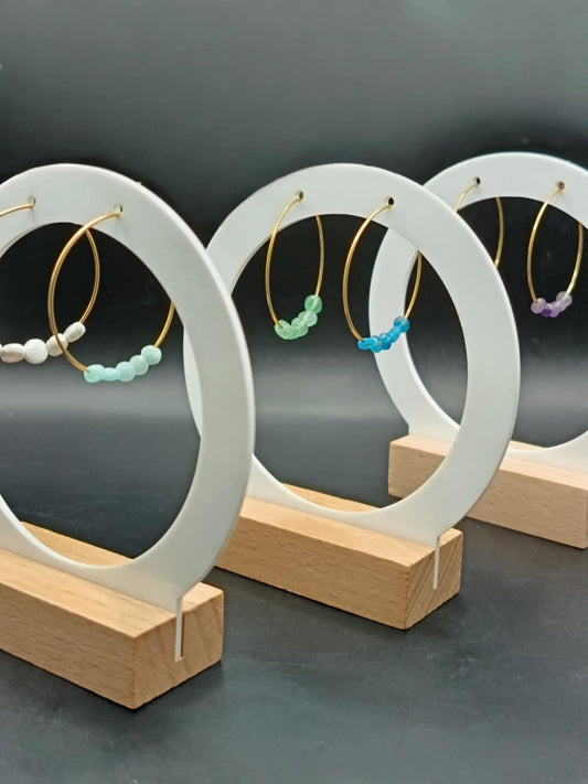 Créoles dorées & Pierres au choix