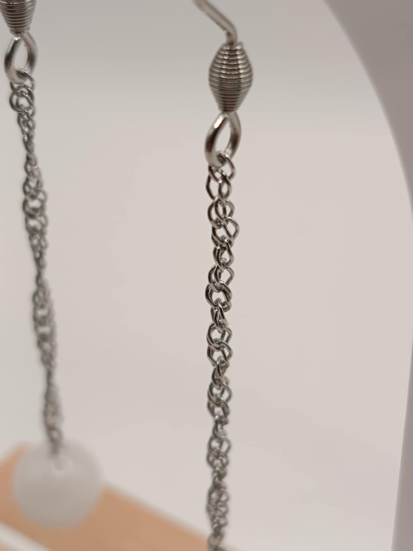 Boucles d'oreilles argentée chaine Singapour