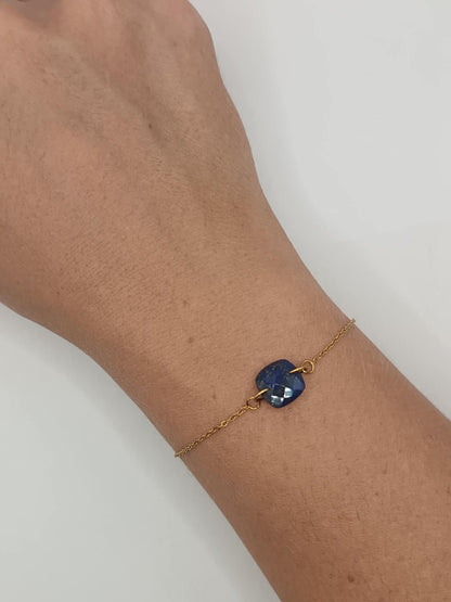Bracelet chaine dorée & pierre au choix
