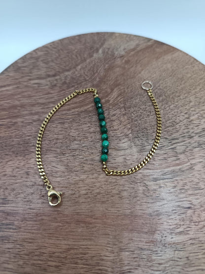 Bracelet fil d'or & perles au choix