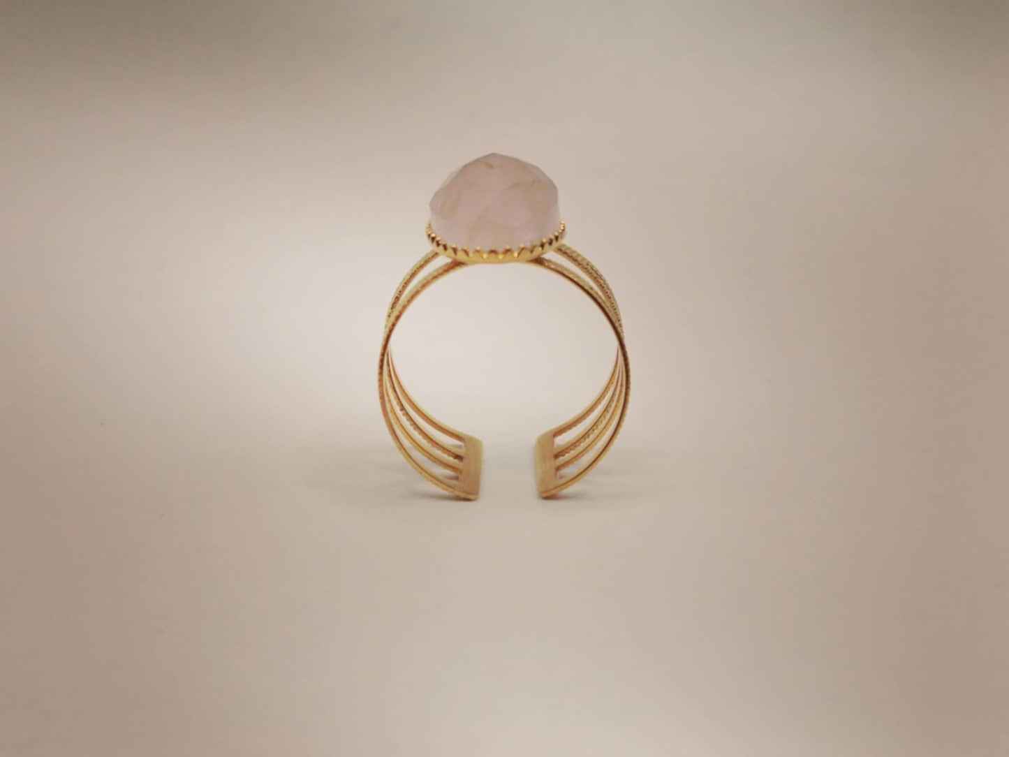 Bague dorée/argentée double et pierre au choix