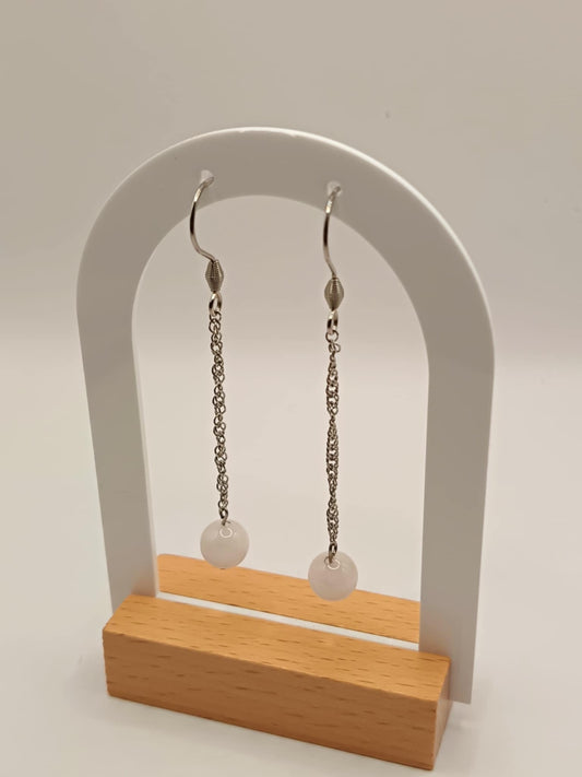 Boucles d'oreilles argentée chaine Singapour