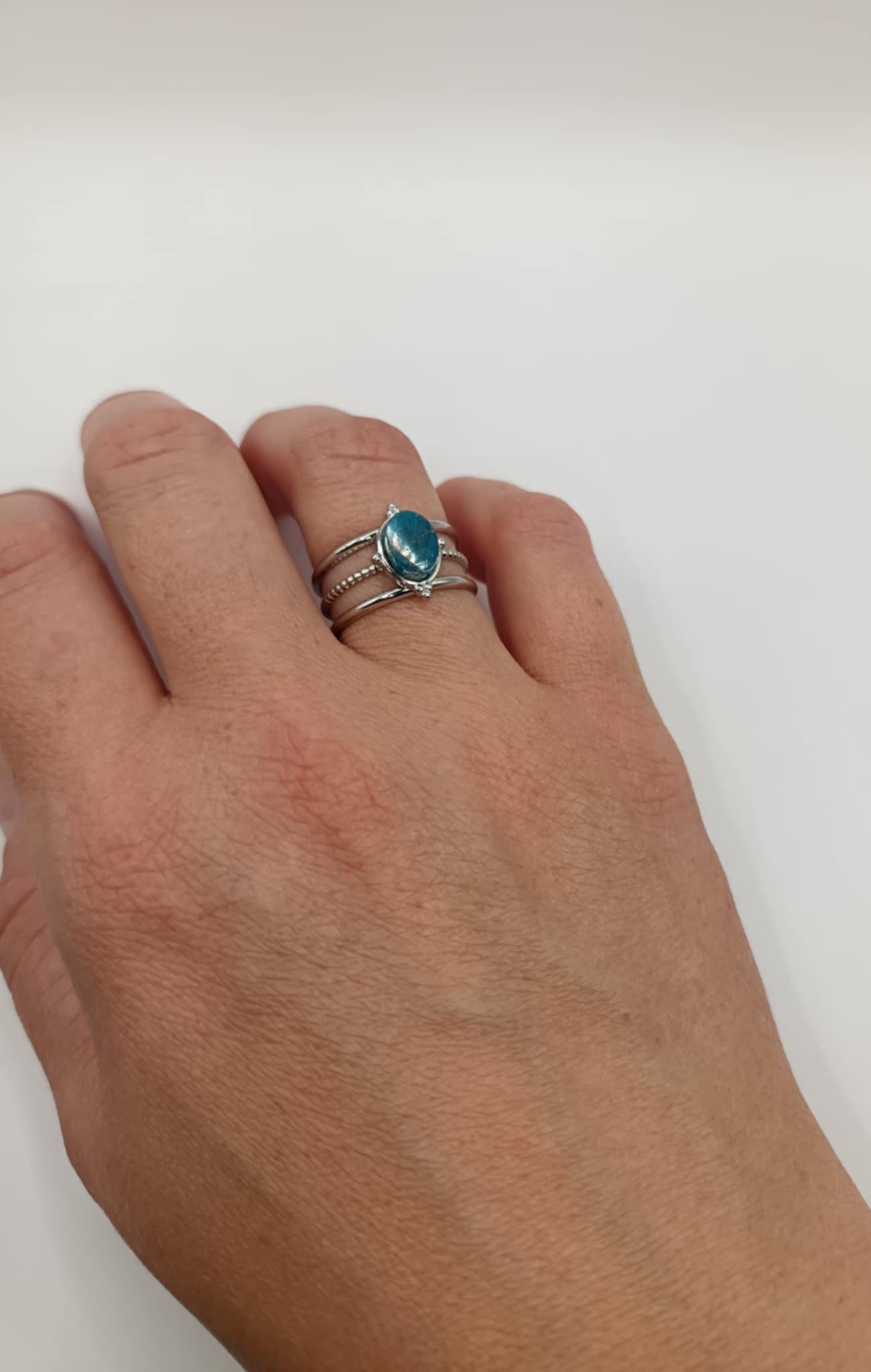 Bague argentée 3 branches & 11 pierres au choix