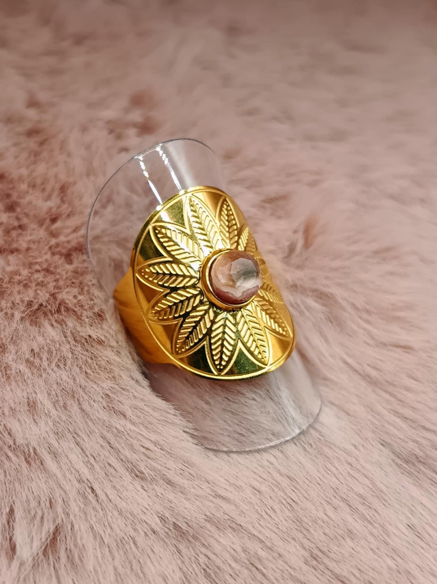 Bague soleil XL & Rhodochrosite