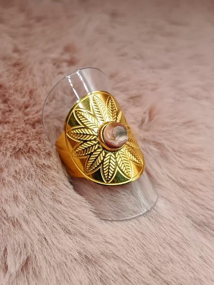 Bague soleil XL & Rhodochrosite
